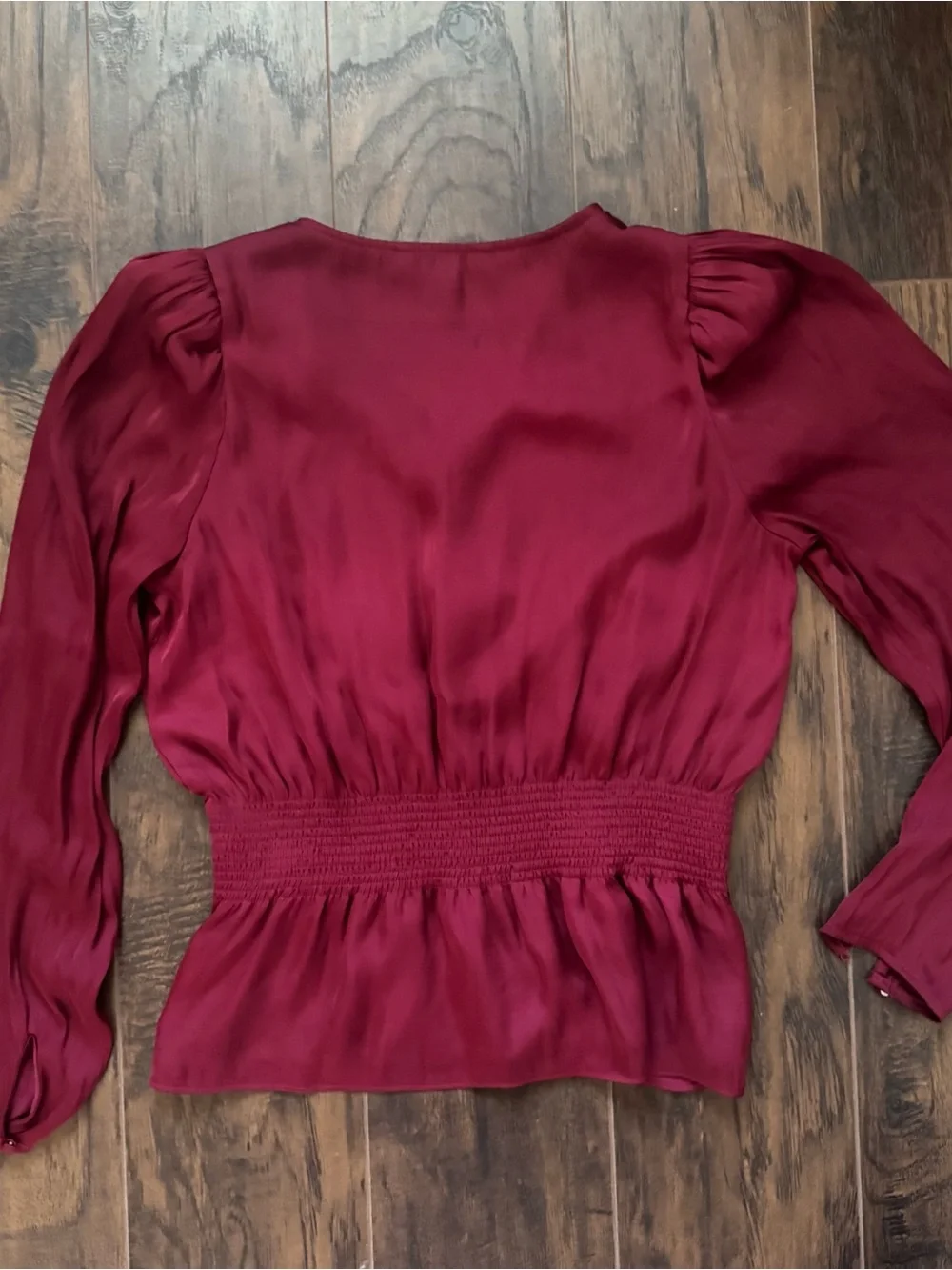 Banana Republic Cranberry Red Size Small Puff Sleeve Blouse